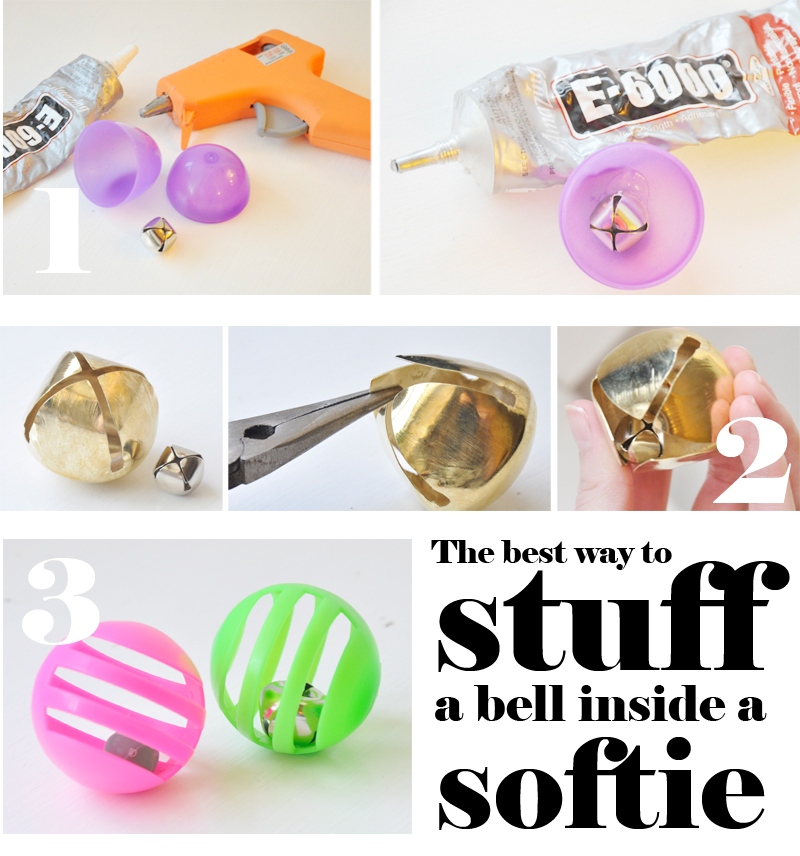 how to stuff a bell into a stuffed animal or softie copy