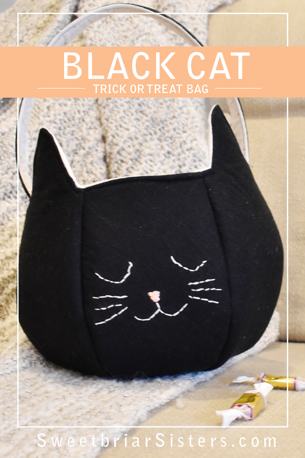 black cat trick or treat bag