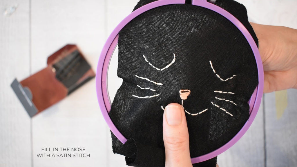embroider cat face