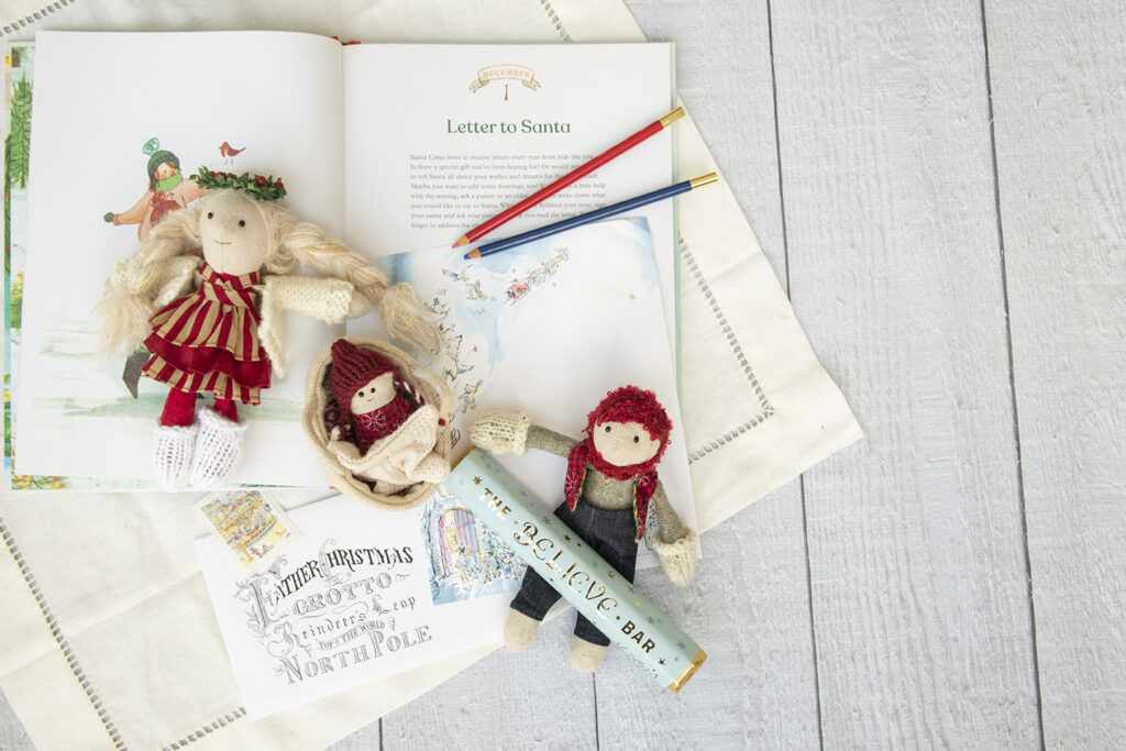 Christmas elves with santa letter supplies